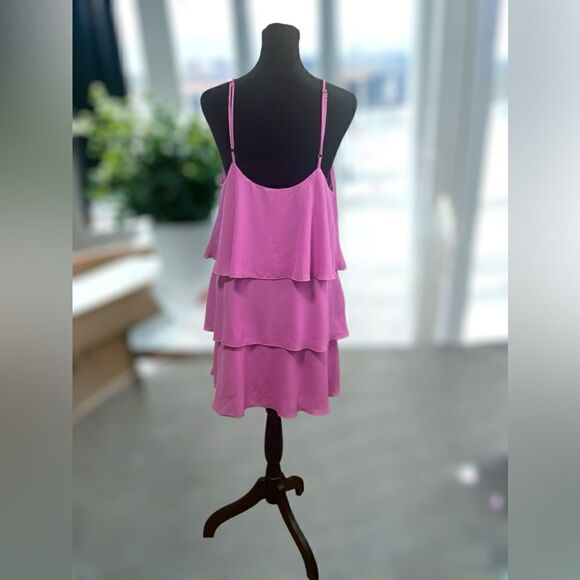 Show Me Your Mumu Womens Ruffle Tiered Spaghetti Strap Mini Barbie Pink Size S - Picture 5 of 14